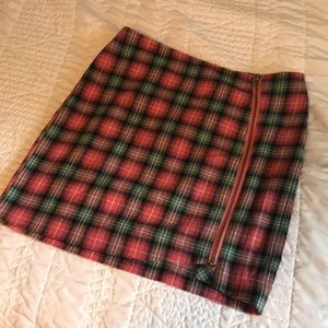 Red plaid pencil skirt